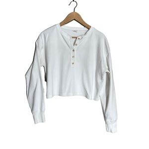 TNA long sleeve ribbed crop shirt